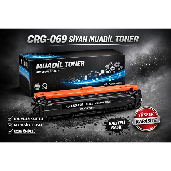CANON UYUMLU CRG-069BK Siyah Çipli Muadil Toner ürün görseli 1
