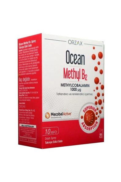 Ocean Methyl B12 1000 Mg 10 ml Dilaltı Sprey ürün görseli 1