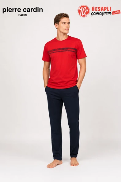 Pierre Cardin Paris Premium Erkek Kısa Kollu %100 Pamuklu Rahat Kalıp Pijama Takım ürün görseli 1
