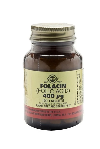 Solgar Folic Acid (Folacin) 400 Mcg 100 Tablet ürün görseli 1