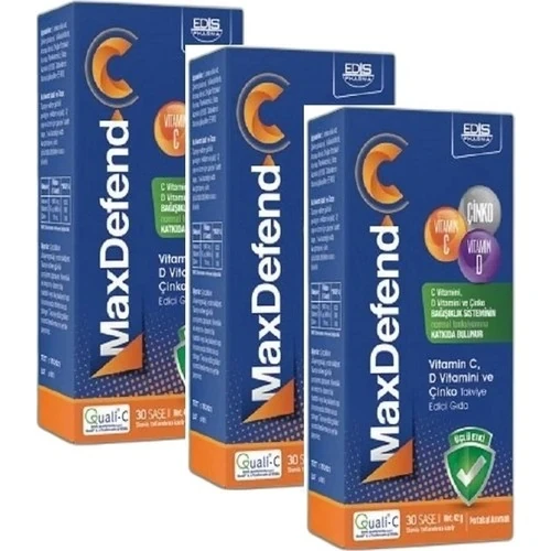Edis Pharma Max Defend C Vitamini D Vitamini ve Çinko 30 Saşe x 3 Adet ürün görseli 1