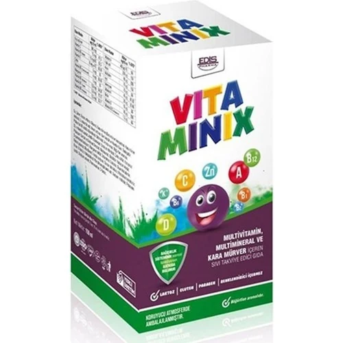 Vitaminix Multivitamin Multimineral ve Kara Mürver Şurubu 150 ml ürün görseli 1