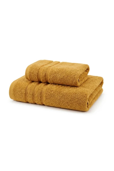 Gold El ve Banyo Premium Havlu Set - 50x100Cm, 288gr 100x150Cm 820gr %100 pamuk ürün görseli 1