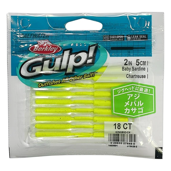 Berkley Gulp SW Baby Sardine 5cm 18 Adet LRF Yemi  Chartreuse ürün görseli 1