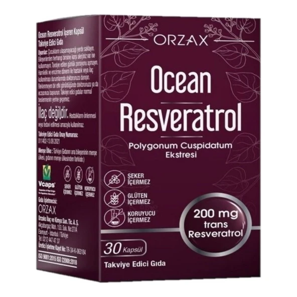 Ocean Resveratrol 200 Mg 30 Kapsül ürün görseli 1