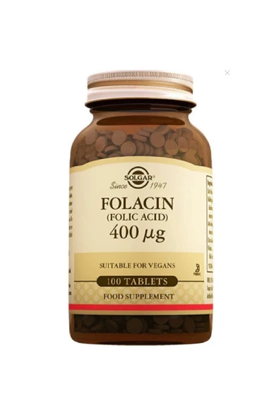 Solgar Folic Acid (folacin) 400 Mcg 100 Tablet (folik Asit ) Skt:07-2024 ürün görseli 1