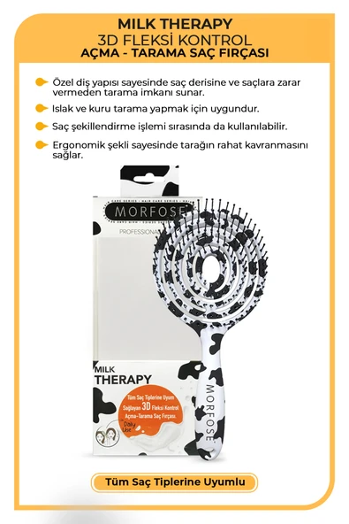 MORFOSE OVAL SAÇ TARAĞI MİLK THERAPY - Resim 3