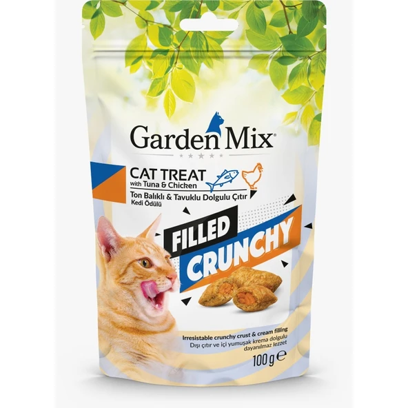 Garden Mix Tavuklu Ton Balıklı Dolgulu Çıtır Kedi Ödülü 100 Gr ürün görseli 1