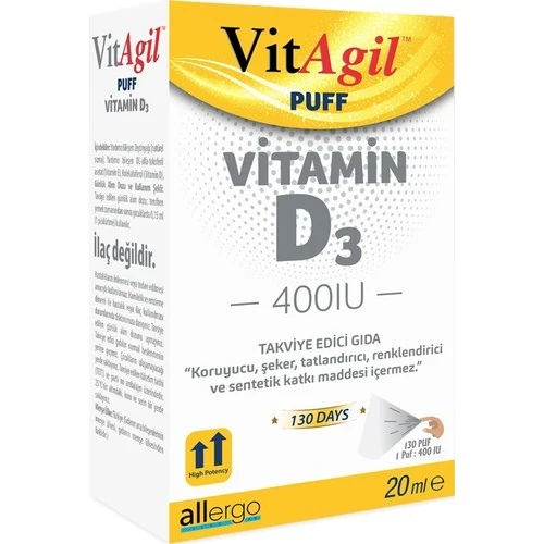 Allergo Vitagil Puff 400 Iu Vitamin D3 Sprey ürün görseli 1