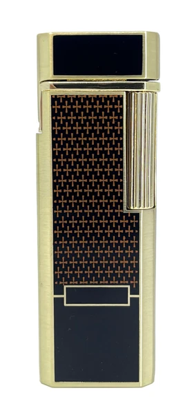 Zenit Slim Altın Serisi - Art Deco Desenli Mum Alevli Klasik Çakmak ürün görseli 1