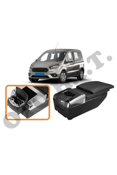 OTO H.İ.T. FORD COURIER UYUMLU BARDAKLIKLI LÜKS KOL DAYAMA KOLÇAK SİYAH İTHAL. ürün görseli 1