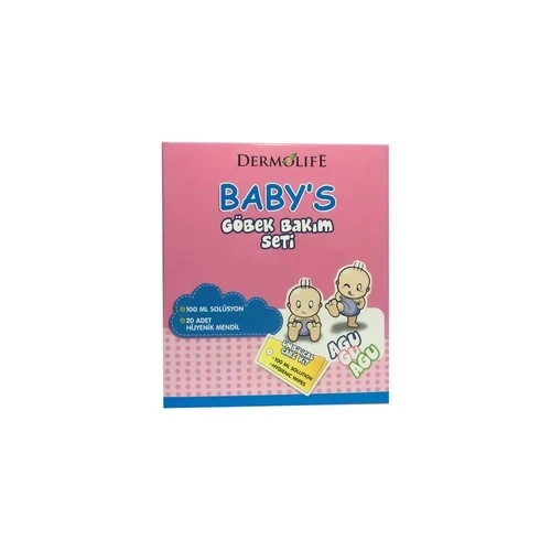 Dermolife Baby's Göbek Bakım Seti 100 ml Solüsyon ve 20 Adet Hijyenik Mendil İçerir ürün görseli 1