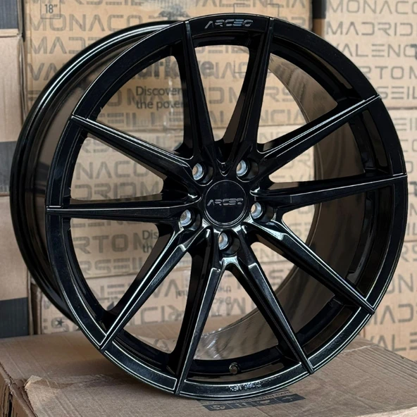 5*112*19*9.5 ET45 CH73.1 GLOSS BLACK ARCEO MONACO - Resim 2