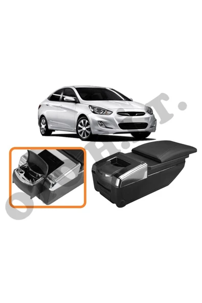 OTO H.İ.T. HYUNDAİ ACCENT BLUE UYUMLU BARDAKLIKLI LÜKS KOL DAYAMA KOLÇAK SİYAH İTHAL. ürün görseli 1