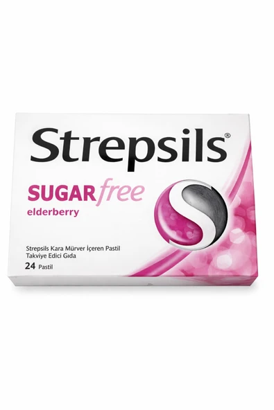 Strepsills Şekersiz Kara Mürver 24 Pastil ürün görseli 1