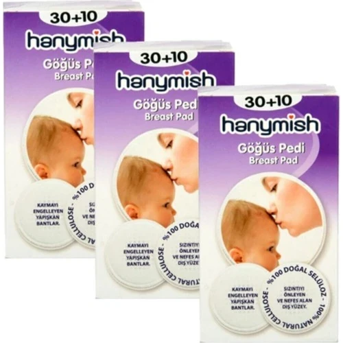 Hanymish Göğüs Pedi 30+10 Adet 40'lı x 3 Kutu Kaymayı Engelleyen Yapışkan Bantlar ile Konforlu Tasarım ürün görseli 1