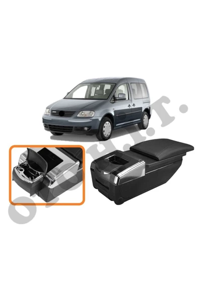 OTO H.İ.T. VOLKSWAGEN CADDY UYUMLU BARDAKLIKLI LÜKS KOL DAYAMA KOLÇAK SİYAH İTHAL. ürün görseli 1