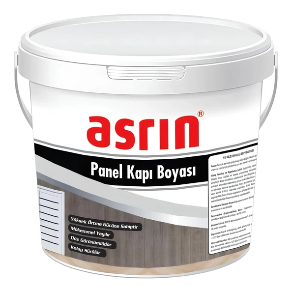 ASRIN Panel Kapı ve Ahşap  Boyası Beyaz 2.5 Kg-Su Bazlı-Kokusuz-Kolay uygulanır-Sararmaz-Yarı mat ürün görseli 1