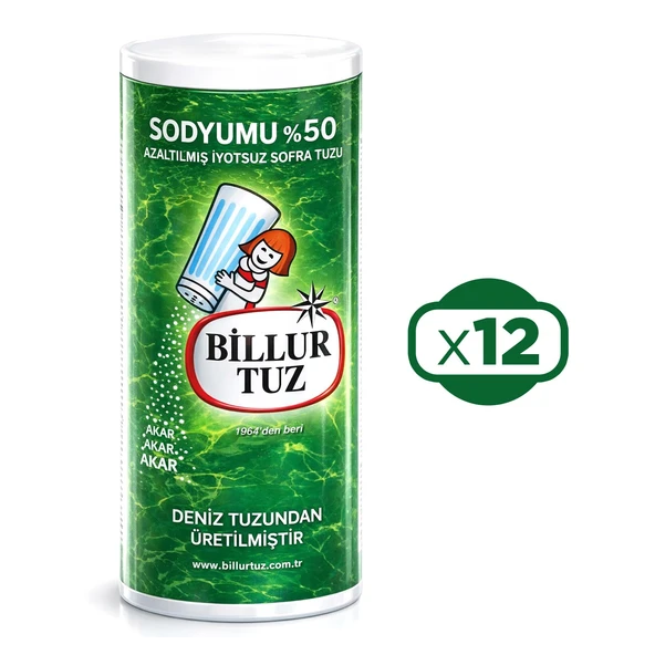Billur Tuz Sodyumu %50 Azaltılmış 500 gr x 12 Adet ürün görseli 1