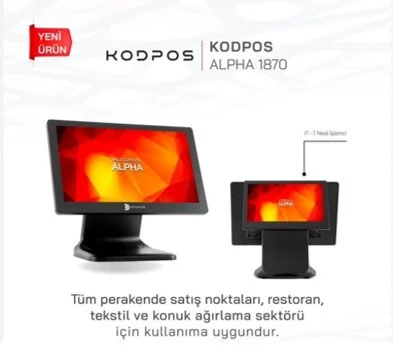 Kodpos Alpha 1870 18.5 Dokunmatik Pos İ7 7.Nesil 16gb Ram 256Gb Çift Ekran 9,7inç ürün görseli 1