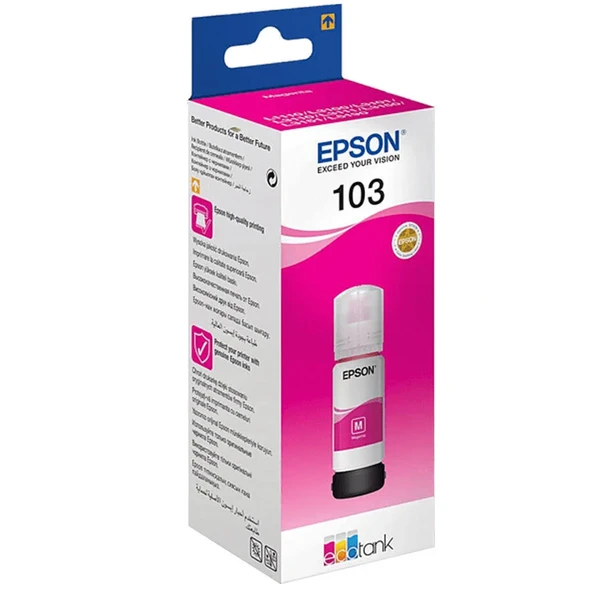 EPSON 103 M ORJİNAL KIRMIZI / MAGENTA MÜREKKEP L3110/3111/L3150/L5190 ürün görseli 1
