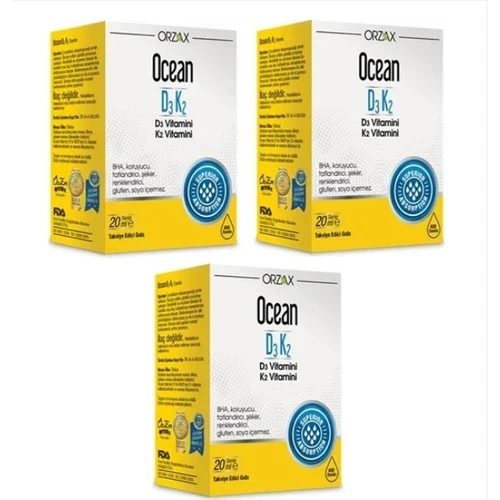 Orzax Ocean D3K2 20 ml Damla (3 Kutu) ürün görseli 1