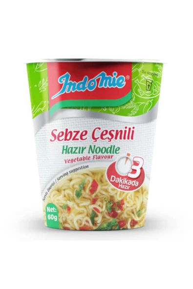 İndomie Indomie Sebze Aromalı Bardak 60 Gr (24 Adet) ürün görseli 1