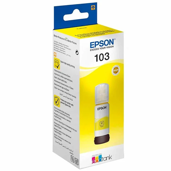 EPSON 103 Y ORJİNAL SARI / YELLOW MÜREKKEP L3110/3111/L3150/L5190 ürün görseli 1