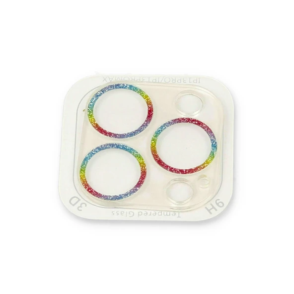 İphone 13 Shine Kamera Lens Koruma Cam - Rainbow - Resim 2