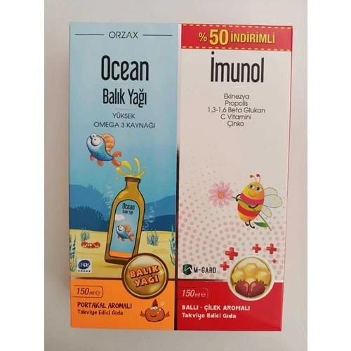 Orzax Ocean Balık Yağı 150 ml + İmunol Şurup 150 ml ürün görseli 1