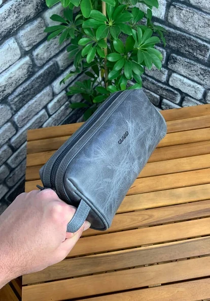 Guard Antik Gri Unisex Deri El Çantası ürün görseli 1