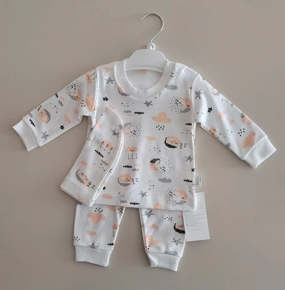 Okan Bebe %100 Pamuk Uykucu Gökyüzü Baskılı 3'lü Takım OKN-006 ürün görseli 1