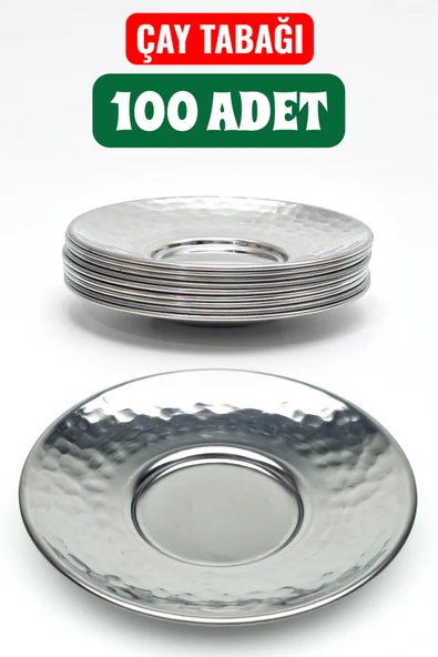 Paslanmaz Çelik Çekiç Dövmeli Çay Tabağı 10 cm – 6 / 12 / 50 / 100’lü Set Seçenekleri ürün görseli 1