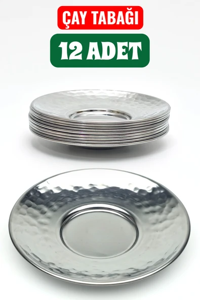 Paslanmaz Çelik Çekiç Dövmeli Çay Tabağı 10 cm – 6 / 12 / 50 / 100’lü Set Seçenekleri ürün görseli 1