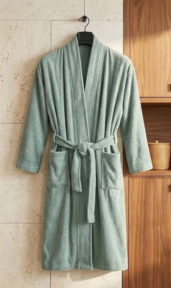 Bicomi Spa-Comfort: Islaklık Karşıtı %100 Pamuklu Unisex Bornoz ürün görseli 1