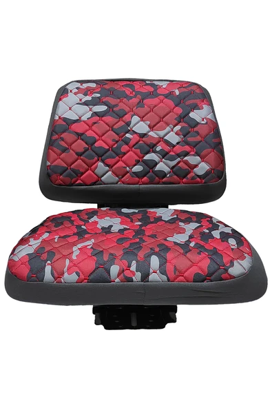 Traktör Koltuk Kılıfı - Kolçaksız - Kırmızı Kamuflaj - Ithal Impertex- Bb-374 ürün görseli 1