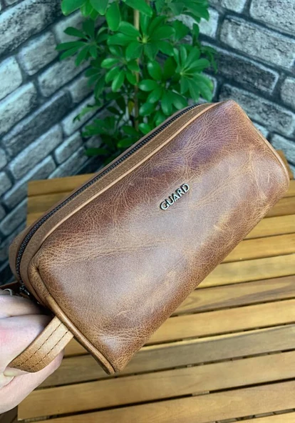Guard Antik Taba Unisex Deri El Çantası - Resim 3