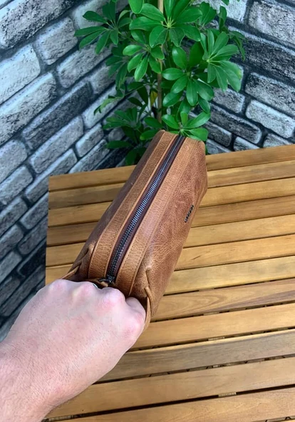Guard Antik Taba Unisex Deri El Çantası - Resim 2