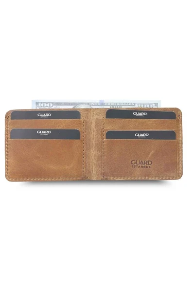 Guard Antik Taba El Yapımı Deri Erkek Cüzdanı - Resim 2
