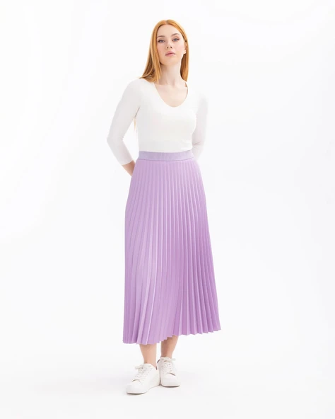 SCL Midi Pileli Etek: Minimalist Günlük Stil - Şimdi Al! ürün görseli 1