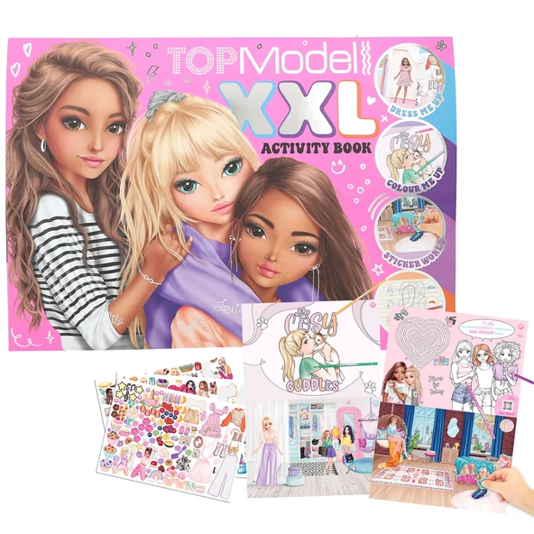 TOPModel XXL Aktivite Kitabı 42x30 cm | Boyama Defter, Sticker, Bulmaca | Kız Çocuk ürün görseli 1
