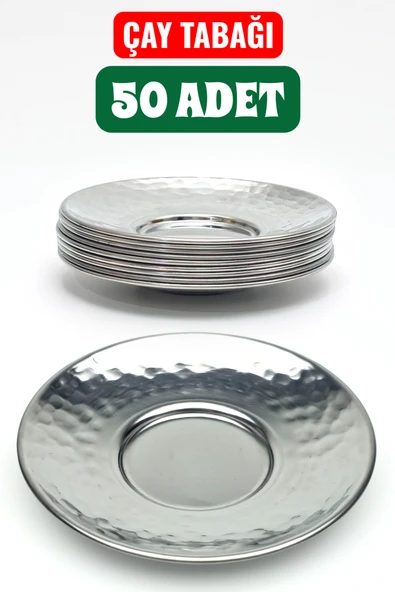 Paslanmaz Çelik Çekiç Dövmeli Çay Tabağı 10 cm – 6 / 12 / 50 / 100’lü Set Seçenekleri ürün görseli 1