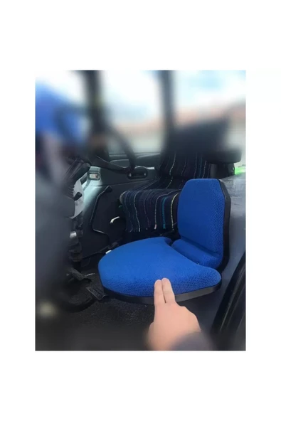 Traktör Hostes Koltuğu Kılıfı - Mavi Deri Kapitone - Resim 3