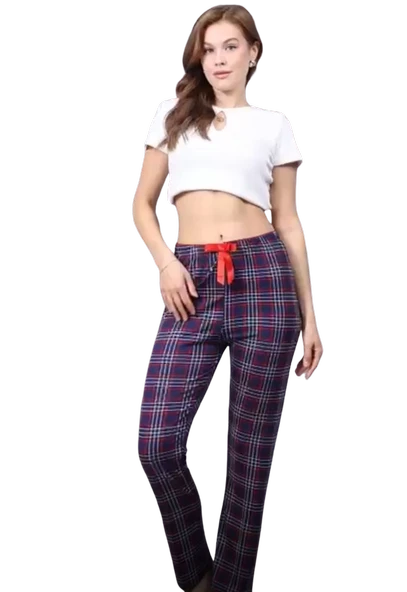 Pijama Altı Modal  Ring Viskon Kumaş-Ekose Desenli ürün görseli 1
