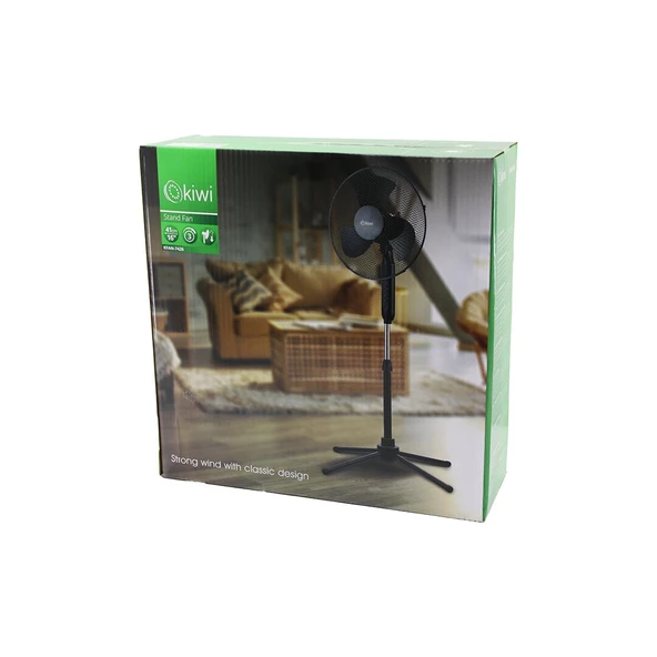 KİWİ KFAN-7426  16 İNÇ - 41CM  TELESKOPİK KATLANIR AYAKLI VANTİLATÖR 3 KADEME HIZ 3 PLS.KANAT METAL KAFES - AYAK Y: 90CM (5433) ürün görseli 1