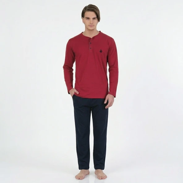 Polo Club Bordo Uzun Kol Erkek Pijama Takımı 881 ürün görseli 1