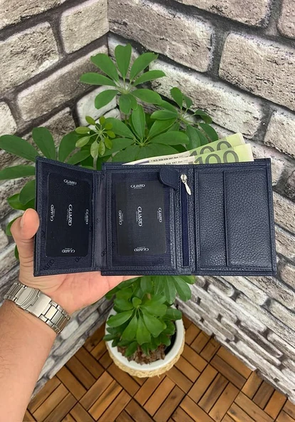 Guard Çok Bölmeli Lacivert Deri Erkek Cüzdanı ürün görseli 1