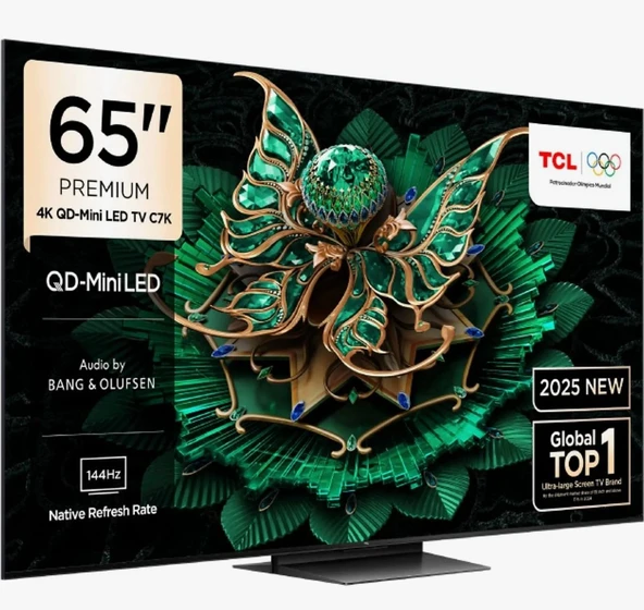 TCL 65C7K Premium 4K Ultra HD 65" 165 Ekran Uydu Alıcılı Google Smart Mini LED TV ürün görseli 1
