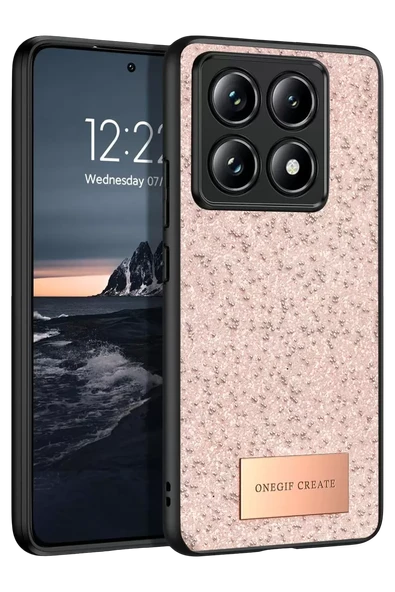 Onegif Xiaomi Mi 14T Pro Bright Simli Kapak - Pembe ürün görseli 1