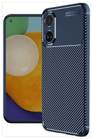 Newface Oppo A60 Kılıf Auto Focus Karbon Kapak - Lacivert ürün görseli 1